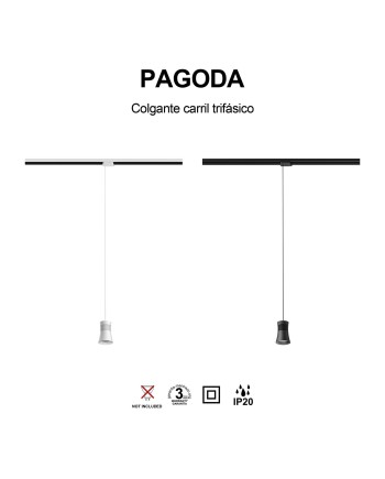 PAGODA * COLGANTE CARRIL TRIFASICO GU10 BLANCO